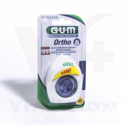 GUM ORTHO FLOSS SIN CERA ORTODONCIAS SEDA DENTAL