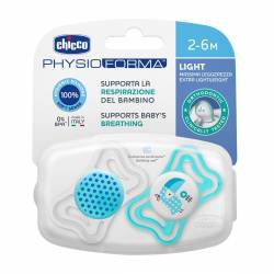 CHICCO CHUPE SILICONA ORTODONTICO AZUL 2-6 M 2U