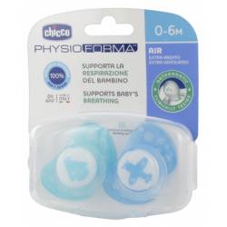 CHICCO CHUPETE SILICONA PHYSIO AIR 0-6 M+ AZUL 2